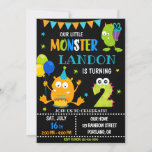 Little monster birthday invitation for boy<br><div class="desc">Monster birthday invitation for boy Little monster invitation Monster bash party invite. This template includes all 0-9 monster digits for the age, just click "Click to customise further" link and choose the age. Also there are 1-5 years old templates are listed for boy and girl birthday. This cute pastel colours...</div>