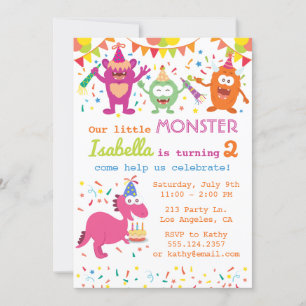 Little Monster Birthday Party Invitation