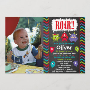 Little Monster birthday party invitations