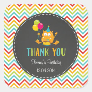 Little Monster Birthday Party Sticker