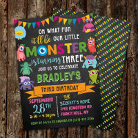 Little Monster Chalkboard 3rd Birthday
