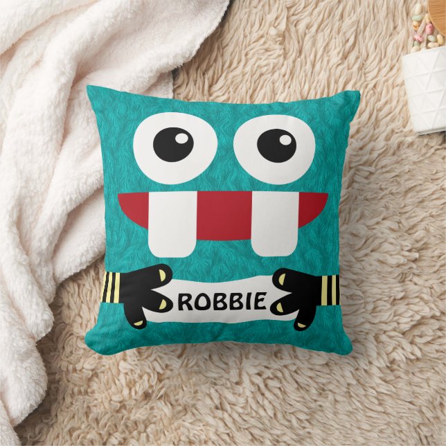 Little Monster Child's Personalised Cushion (Blanket)