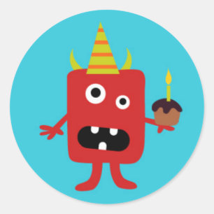 Little Monster Classic Round Sticker