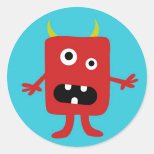 Little Monster Classic Round Sticker