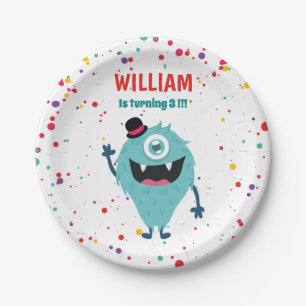 Little Monster Cute Monsters Paper Plate