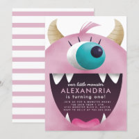 Little Monster Girls Pink Birthday Party