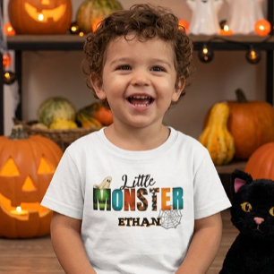 little Monster Halloween 2026personalized toddler Baby T-Shirt