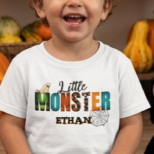 little Monster Halloween 2026personalized toddler Baby T-Shirt