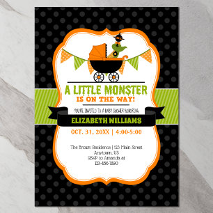 Little Monster Halloween Baby Shower Invitation