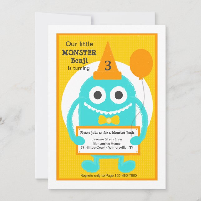 Little Monster Invitation (Front)