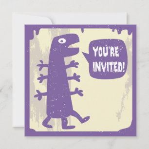 Little Monster Invitation - PURPLE