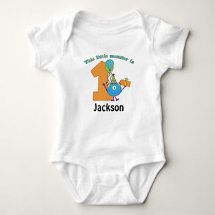 Little Monster Kids 1st Birthday Personalised Baby Bodysuit