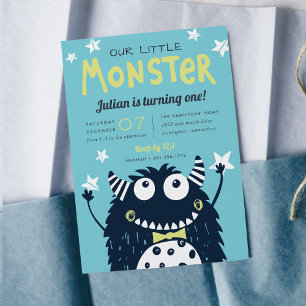 Little Monster Kids Birthday Party Invitation