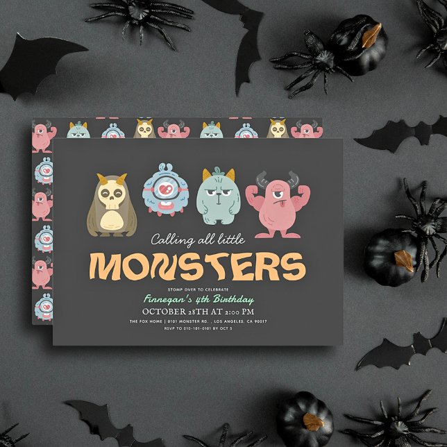 Little Monster Mash Halloween Boy Birthday Invitation (Creator Uploaded)