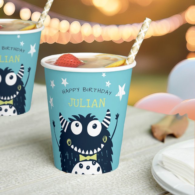 Little Monster Personalised Kids Birthday Party Paper Cups (Creator Uploaded)