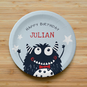 Little Monster   Personalised Kids Birthday Party Paper Plate