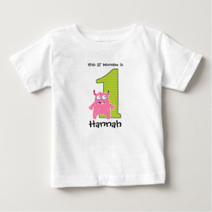 Little Monster Pink First Birthday T shirt