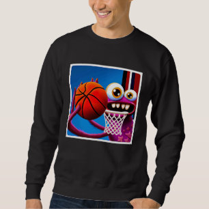 Little Monster Playing Basketball Sweatshirt