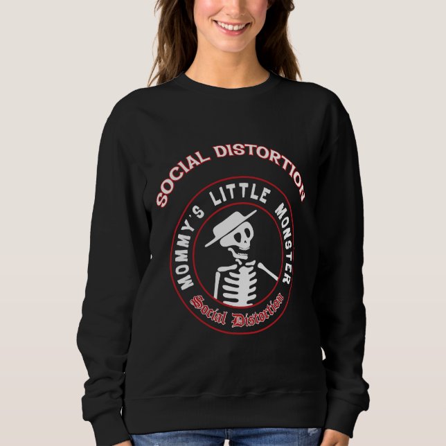 Little Monster Social Distortion Skull Drink Wine Sweatshirt (Front)