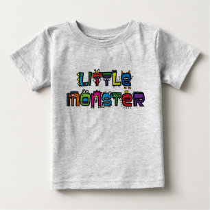 Little Monster -Text Doodles (Bright) Baby T-Shirt