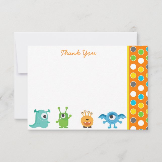 Little Monster Thank You Note Cards (Front)