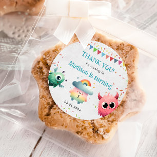 Little Monster Themed Birthday Party Classic Round Sticker