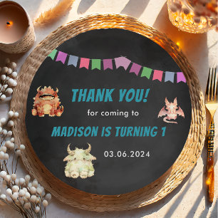Little Monster Themed Birthday Party Paper Plate