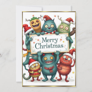 Little Monsters Christmas very nice party 2 Invitation