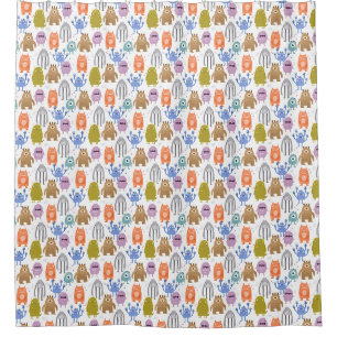 Little monsters kids nursery shower curtain