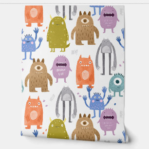 Little monsters kids nursery wallpaper