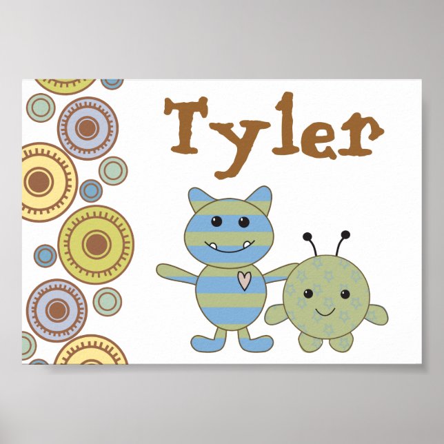 Little Monsters Personalised Name Photo Poster (Front)