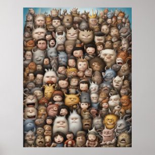 Little monsters posing for a group photo poster