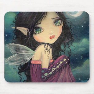 Little Moon Big-Eye Fairy Fantasy Art Mouse Pad