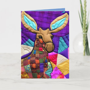 Little Moose Calf Quilt Like Design Thank You Card