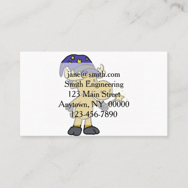 Little Moose Wizard doing magic | choose back colo Business Card (Front)