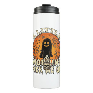 Little Morning Pick Me Up Halloween Ghost Skull Mu Thermal Tumbler