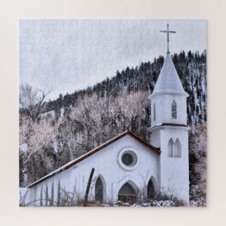 Little Mountain Town Church - 20x20 - 676 pcs Jigsaw Puzzle