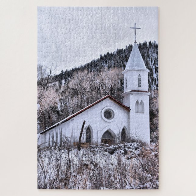 Little Mountain Town Church - 20x30 - 1014 pcs Jigsaw Puzzle (Vertical)