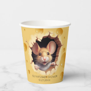 Little mouse in cheese Baby Shower Paper Cups