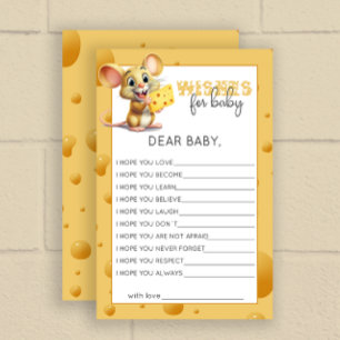 Little mouse in cheese Baby Shower Wishes for Baby