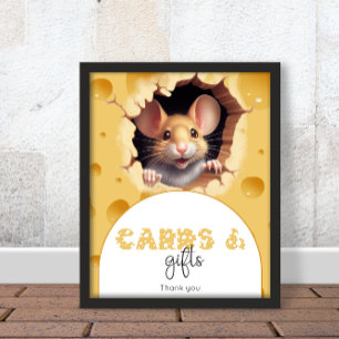 Little mouse in cheese cards & gifts poster