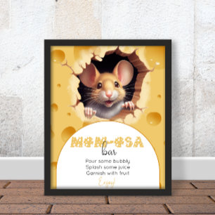 Little mouse in cheese Mum-osa Bar Poster