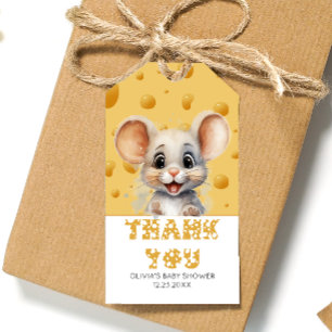Little mouse in cheese Thank you Gift Tags
