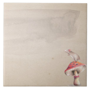 Little mouse mushroom tile