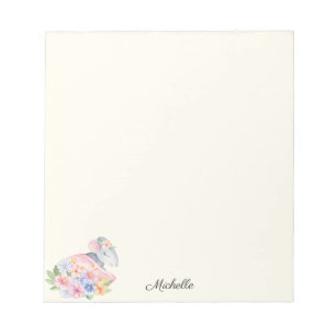 Little Mouse Sleeping Floral Notepad YOUR Name
