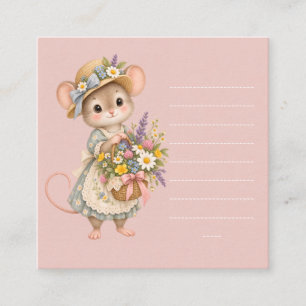 Little Mouse Wildflower Basket Enclosure Card