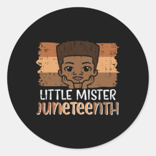 Little Mr Juneteenth Cute Black Freedom Day Boys K Classic Round Sticker