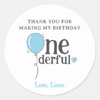 Little Mr Onederful Birthday Balloon Thank You