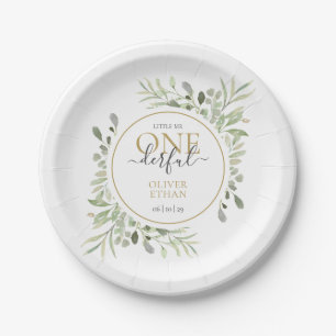Little Mr ONEderful Boy First Birthday Paper Plate