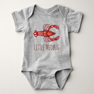 Little Mudbug Cajun Crawfish Baby Bodysuit